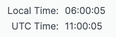 Local and UTC Clock