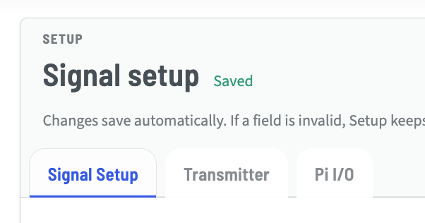 Parameters Saved
