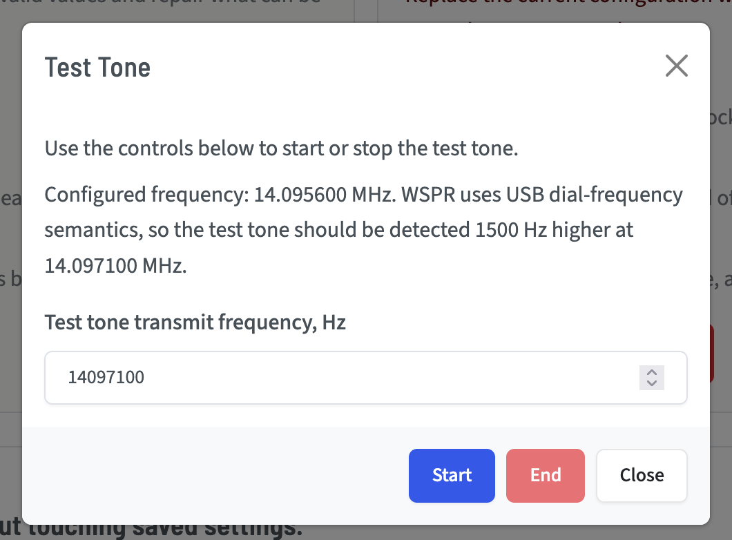 Test Tone Modal